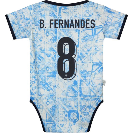 Bruno Fernandes Blue Baby Bodysuit 2024 Portugal Soccer Jersey