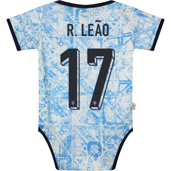 Rafael Leao Blue Baby Bodysuit 2024 Portugal Soccer Jersey