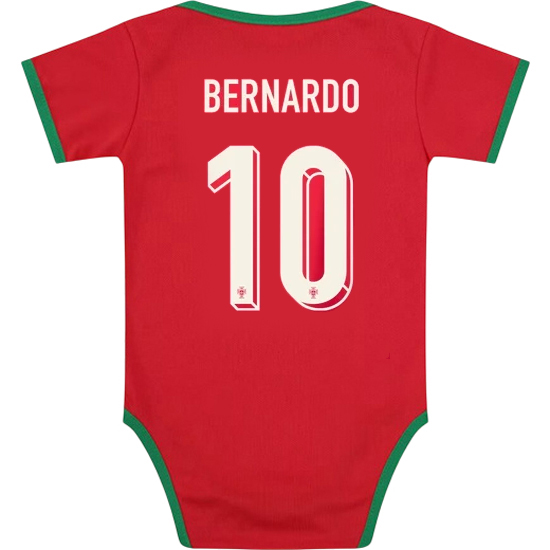 Bernardo Silva Red Baby Bodysuit 2024 Portugal Soccer Jersey