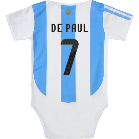 Rodrigo de Paul Blue/White Baby Bodysuit 2024 Argentina Jersey