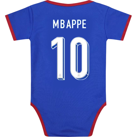 Kylian Mbappe Blue Baby Bodysuit 2024 France Soccer Jersey