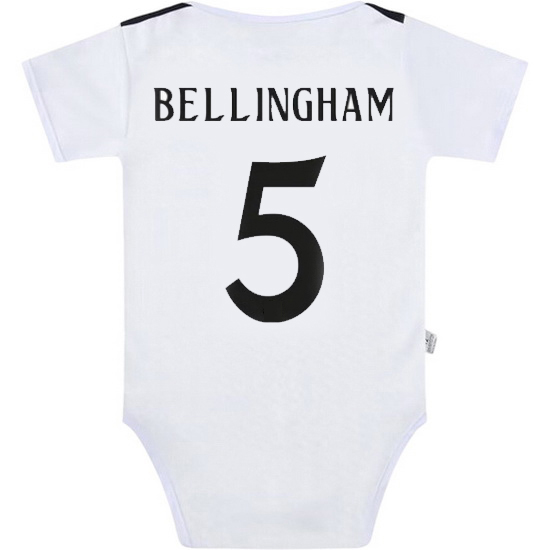 Jude Bellingham White Baby Bodysuit 2024 Gameday Soccer Jersey