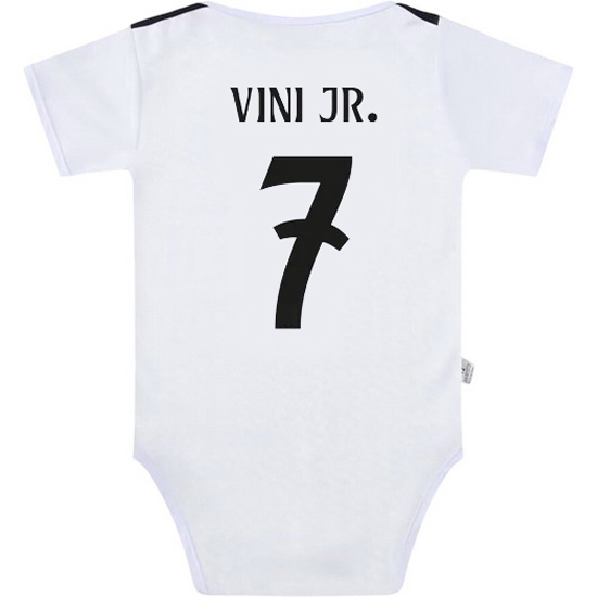 Vinicius Junior White Baby Bodysuit 2024 Gameday Soccer Jersey