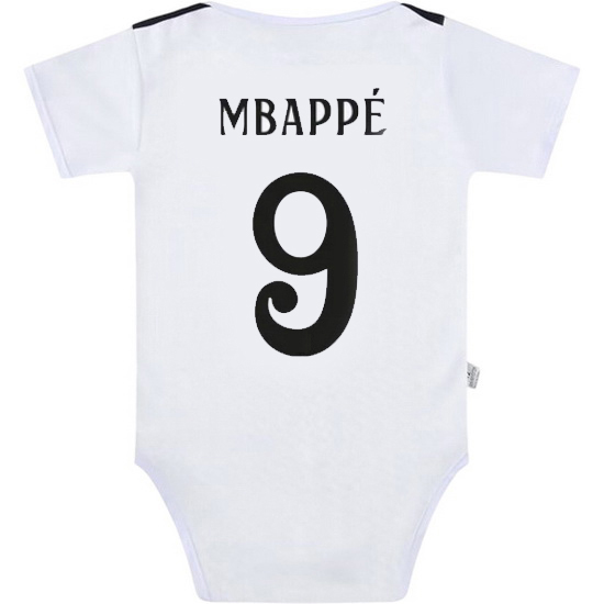 Kylian Mbappe White Baby Bodysuit 2024 Gameday Soccer Jersey