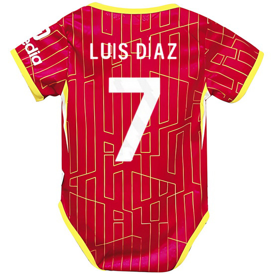 Luis Diaz Red Baby Bodysuit 2024 Gameday Soccer Jersey