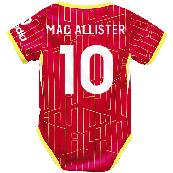 Alexis Mac Allister Red Baby Bodysuit 2024 Gameday Jersey