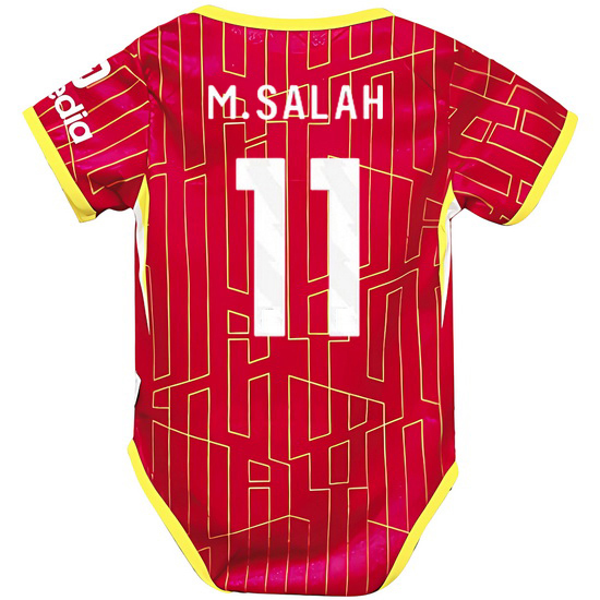 Mohamed Salah Red Baby Bodysuit 2024 Gameday Soccer Jersey