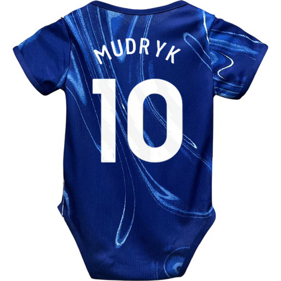 Mykhailo Mudryk Blue Baby Bodysuit 2024 Gameday Soccer Jersey