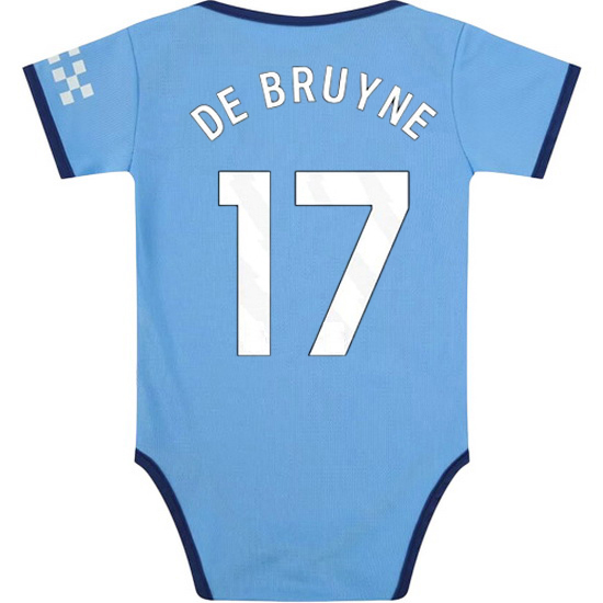 Kevin De Bruyne Blue Baby Bodysuit 2024 Gameday Soccer Jersey