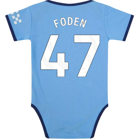 Phil Foden Blue Baby Bodysuit 2024 Gameday Soccer Jersey