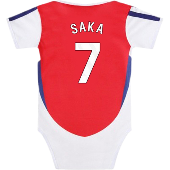 Bukayo Saka Red/White Baby Bodysuit 2024 Gameday Soccer Jersey
