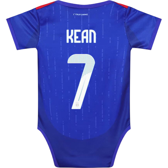 Moise Kean Blue Baby Bodysuit 2024 Italy Soccer Jersey