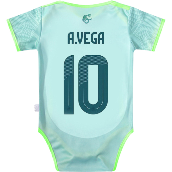 Alexis Vega Green Baby Bodysuit 2024 Mexico Soccer Jersey