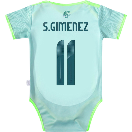 Santiago Gimenez Green Baby Bodysuit 2024 Mexico Soccer Jersey