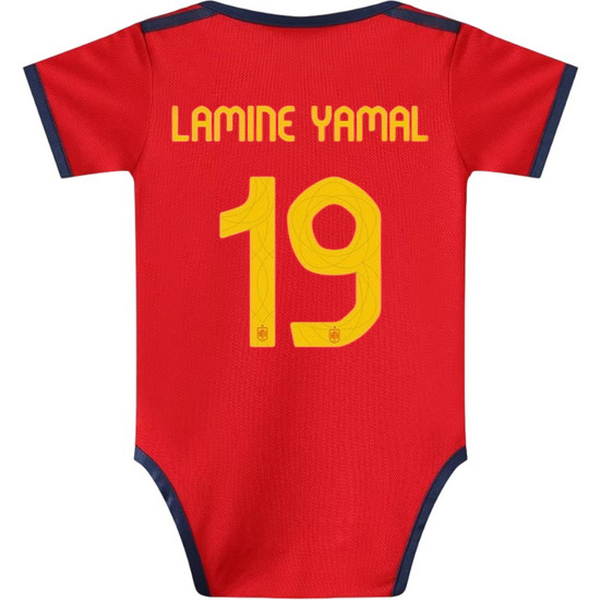 Lamine Yamal Red Baby Bodysuit 2024 Spain Soccer Jersey