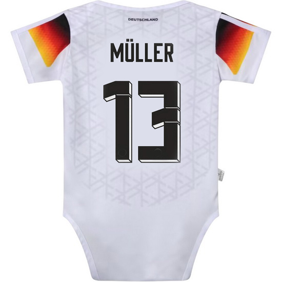 Thomas Muller White Baby Bodysuit 2024 Germany Soccer Jersey