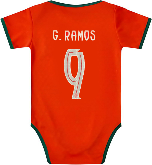 Goncalo Ramos Red Baby Bodysuit 2025 Portugal Soccer Jersey