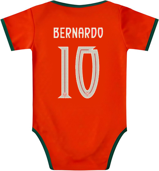 Bernardo Silva Red Baby Bodysuit 2025 Portugal Soccer Jersey