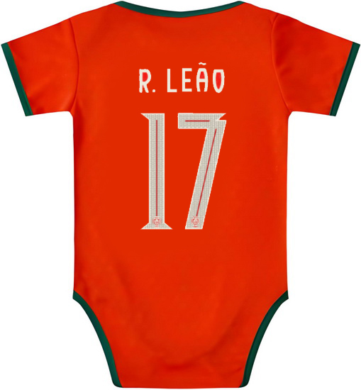 Rafael Leao Red Baby Bodysuit 2025 Portugal Soccer Jersey