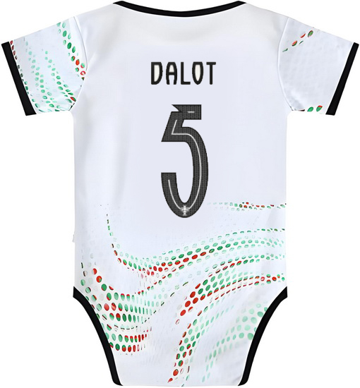 Diogo Dalot White Baby Bodysuit 2025 Portugal Jersey