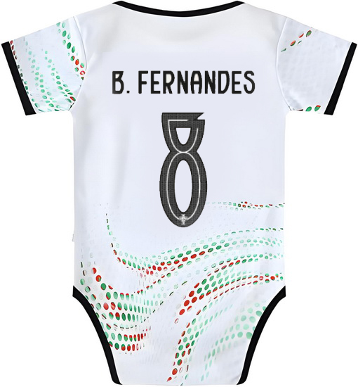 Bruno Fernandes White Baby Bodysuit 2025 Portugal Jersey