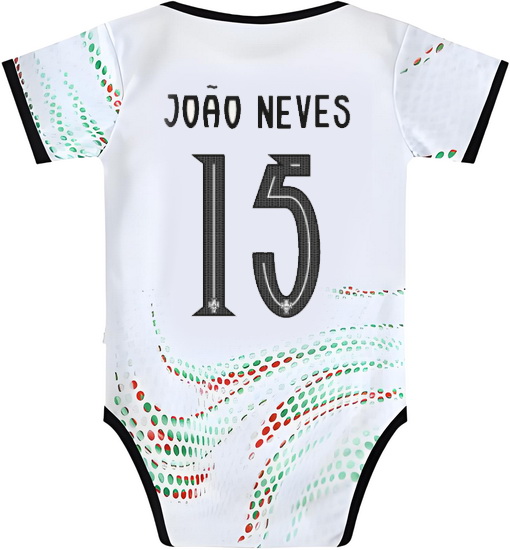 Joao Neves White Baby Bodysuit 2025 Portugal Soccer Jersey