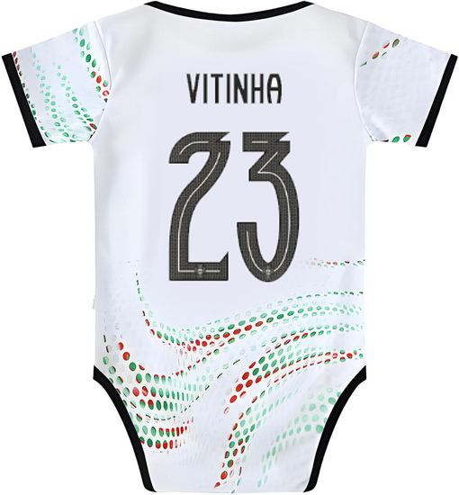 Vitinha White Baby Bodysuit 2025 Portugal Soccer Jersey