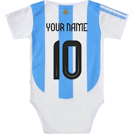 Custom Blue/White Baby Bodysuit 2024 Argentina Soccer Jersey