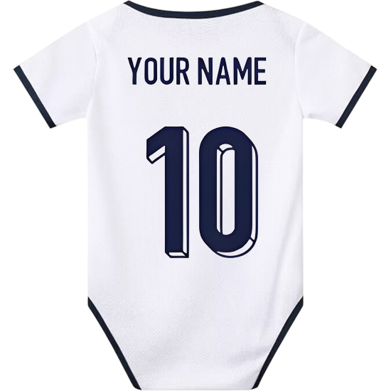 Custom White Baby Bodysuit 2024 England Soccer Jersey