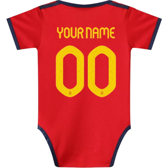 Custom Red Baby Bodysuit 2024 Spain Soccer Jersey