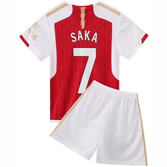 23/24 Bukayo Saka #7 Red Unisex Home Youth Soccer Jersey