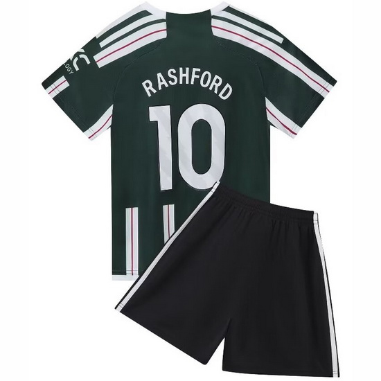23/24 Marcus Rashford #10 Green Team Away Youth Jersey