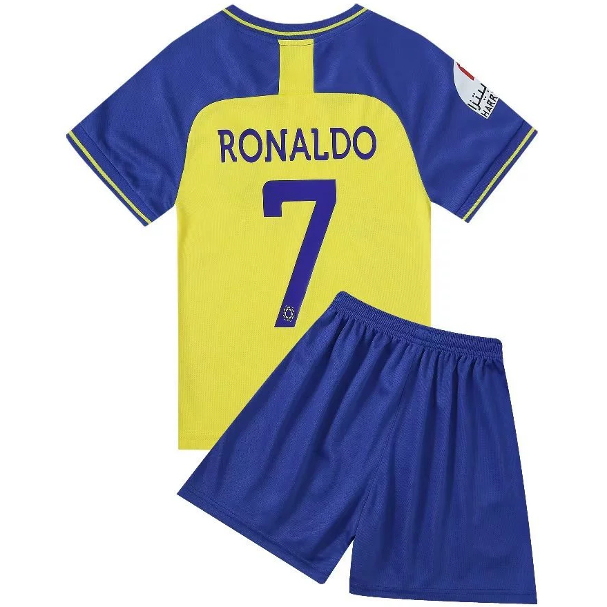 22/23 Cristiano Ronaldo #7 Yellow Team Home Kids Jersey