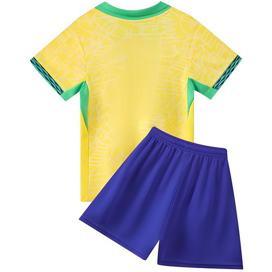 2024 Brazil Yellow Unisex Home Youth Soccer Jersey