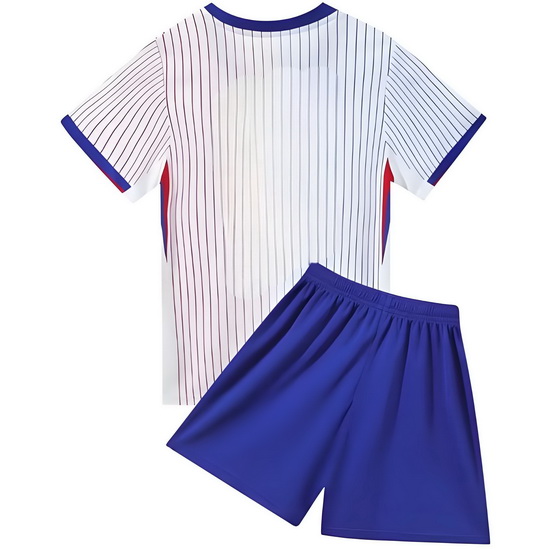 2024 France White Team Away Youth Soccer Jersey