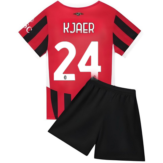 24/25 Simon Kjaer #24 Red Home Youth Soccer Jersey
