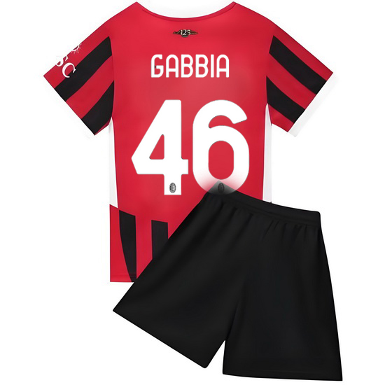 24/25 Matteo Gabbia #46 Red Home Youth Soccer Jersey