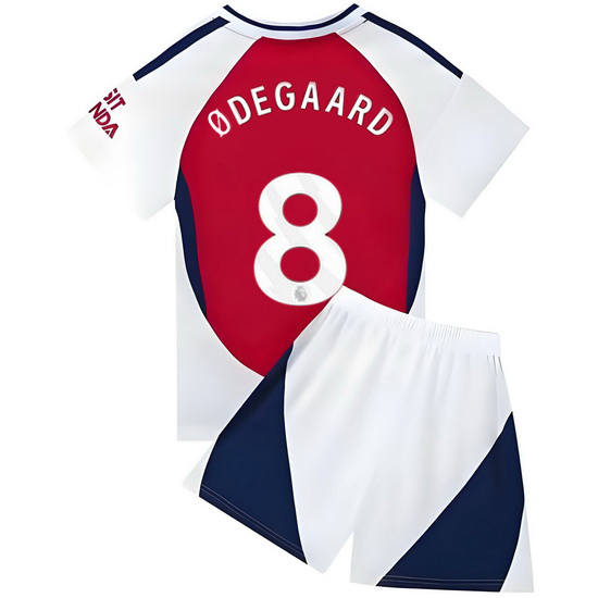24/25 Martin Odegaard #8 Red/White Home Youth Soccer Jersey