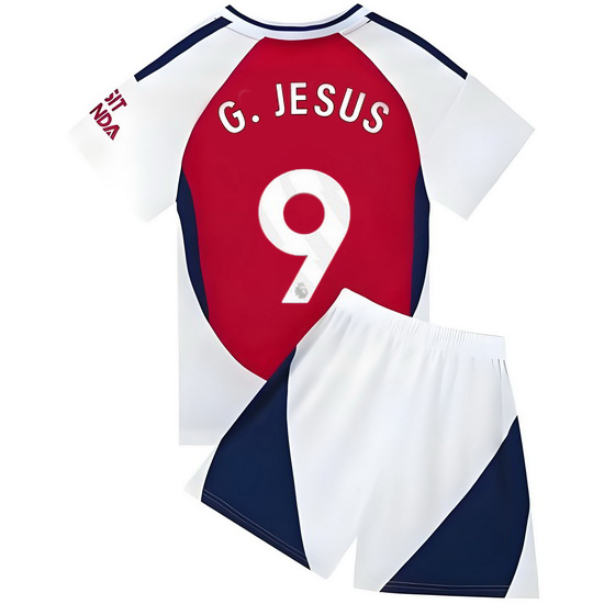 24/25 Gabriel Jesus #9 Red/White Home Youth Soccer Jersey