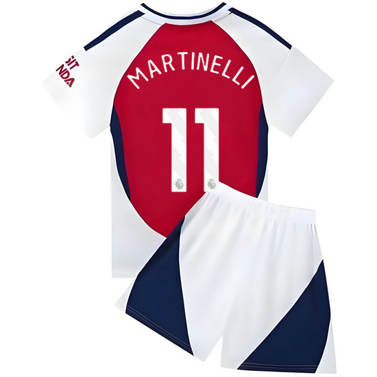 24/25 Gabriel Martinelli #11 Red/White Home Youth Soccer Jersey