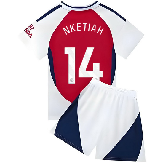 24/25 Eddie Nketiah #14 Red/White Home Youth Soccer Jersey