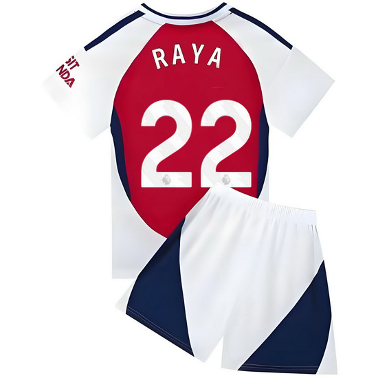24/25 David Raya #22 Red/White Home Youth Soccer Jersey