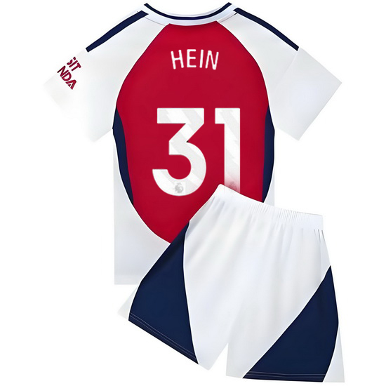 24/25 Karl Hein #31 Red/White Home Youth Soccer Jersey