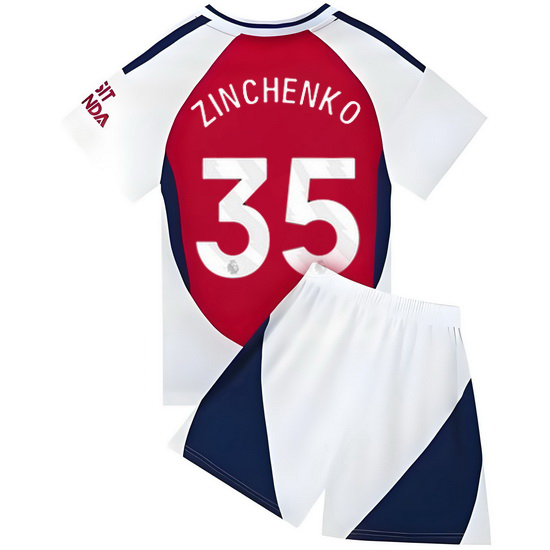 24/25 Oleksandr Zinchenko #35 Red/White Home Youth Jersey