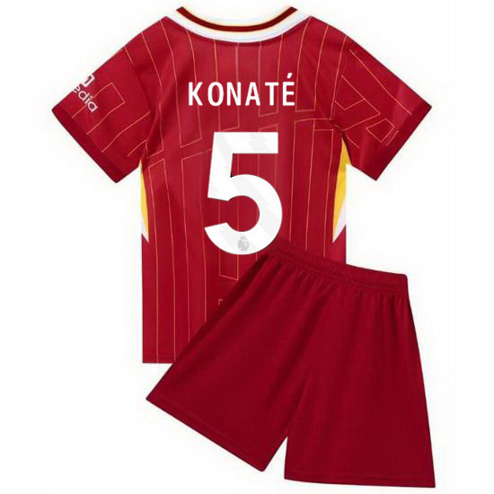 24/25 Ibrahima Konate #5 Red Home Youth Soccer Jersey