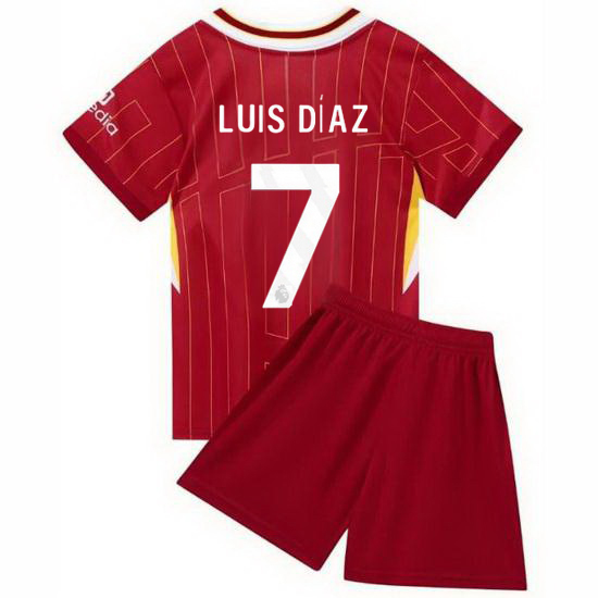 24/25 Luis Diaz #7 Red Home Youth Soccer Jersey