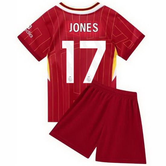 24/25 Curtis Jones #17 Red Home Youth Soccer Jersey