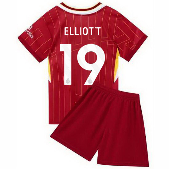 24/25 Harvey Elliott #19 Red Home Youth Soccer Jersey
