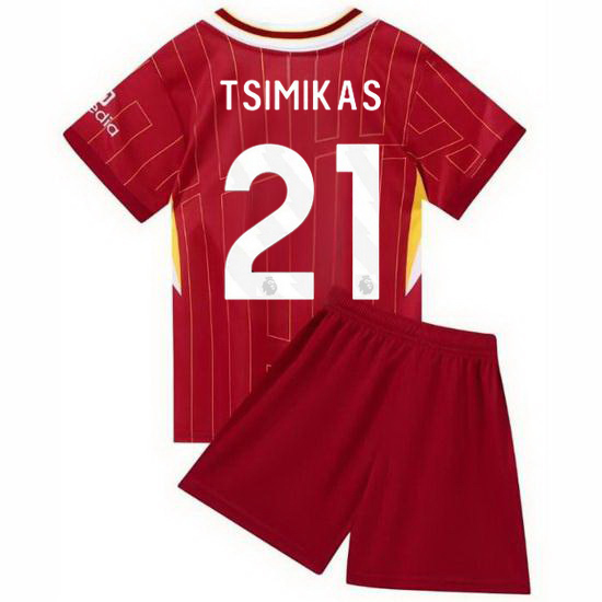 24/25 Kostas Tsimikas #21 Red Home Youth Soccer Jersey