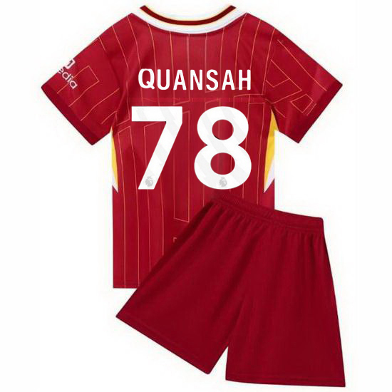 24/25 Jarell Quansah #78 Red Home Youth Soccer Jersey